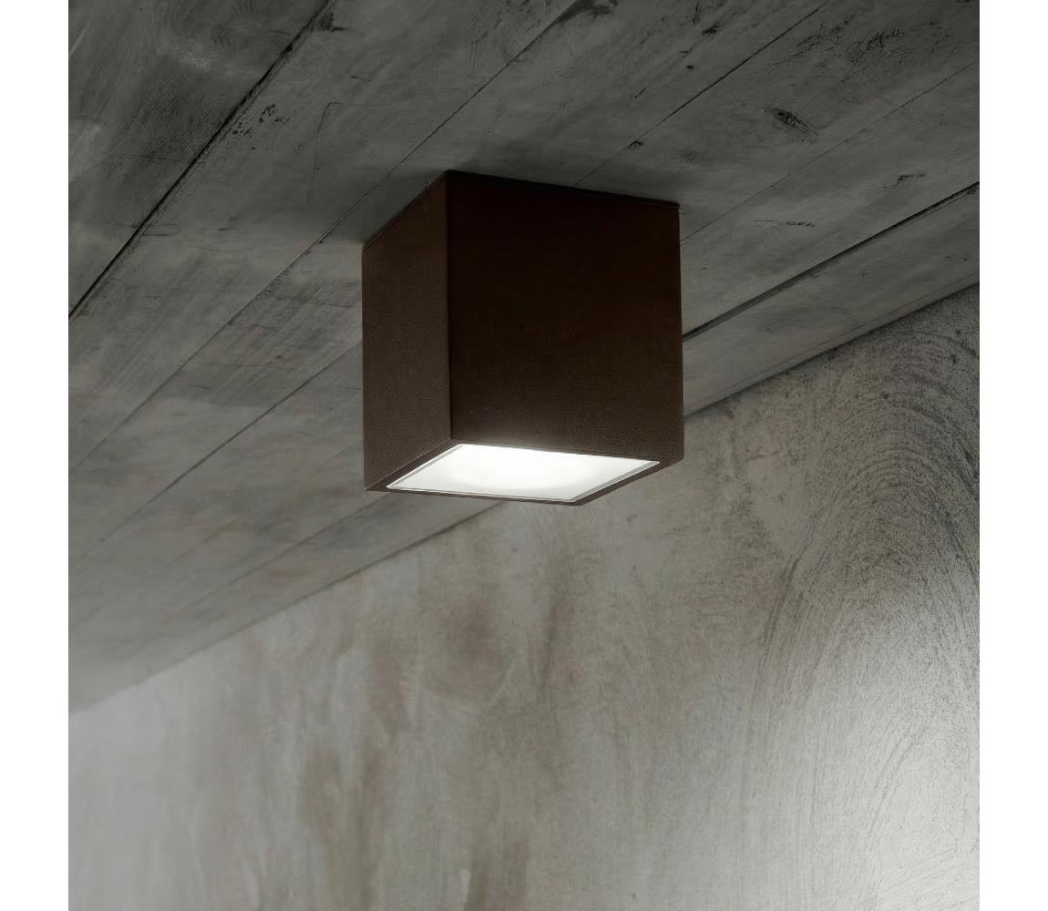Ideal Lux - Venkovní bodové svítidlo TECHO 1xGU10/20W/230V 15x15 cm IP54 hnědá 251547