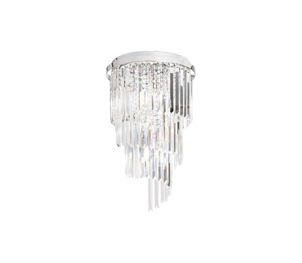 Ideal Lux-Křišťálový přisazený lustr CARLTON 8xE14/40W/230V pr.40cm lesklý chrom 168920