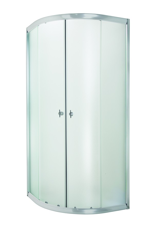 INVENA Sprchový kout čtvrtkruh MARBELLA, profil: chrom, sklo frosted 80x80cm AK-46-181-O