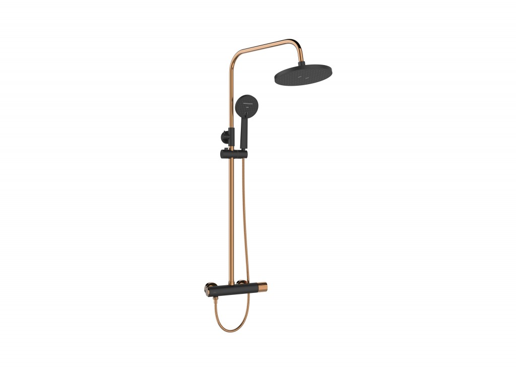 INVENA Sprchový sloup MOONLIGHT černá/růžové zlato AU-77-014-V