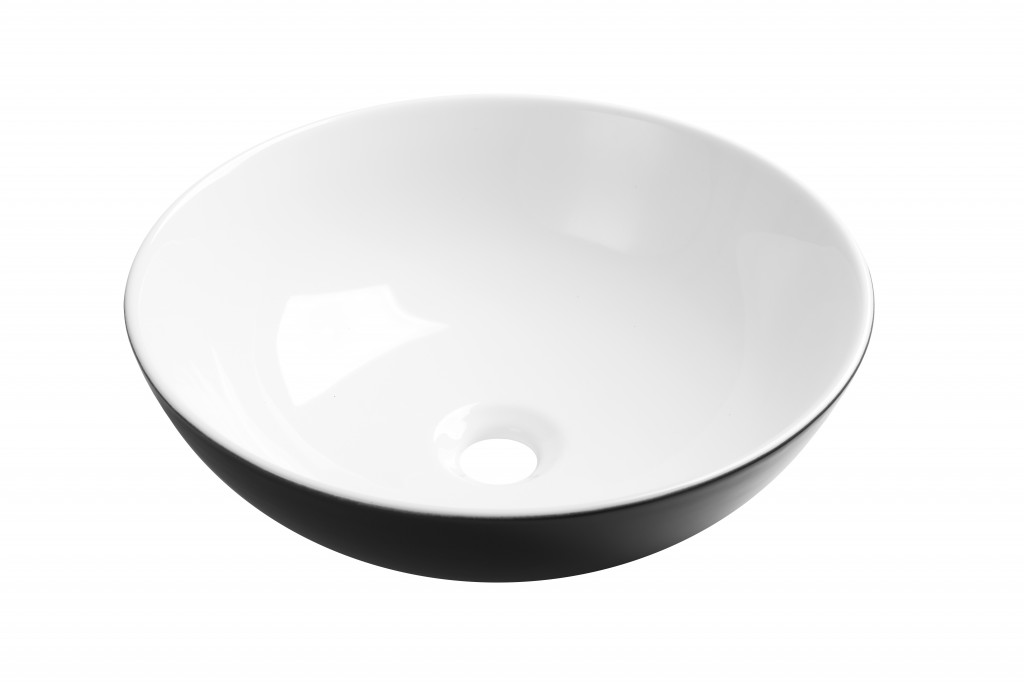 INVENA Umyvadlo na desku DOKOS 39,5 cm, černá bílá CE-19-041-C