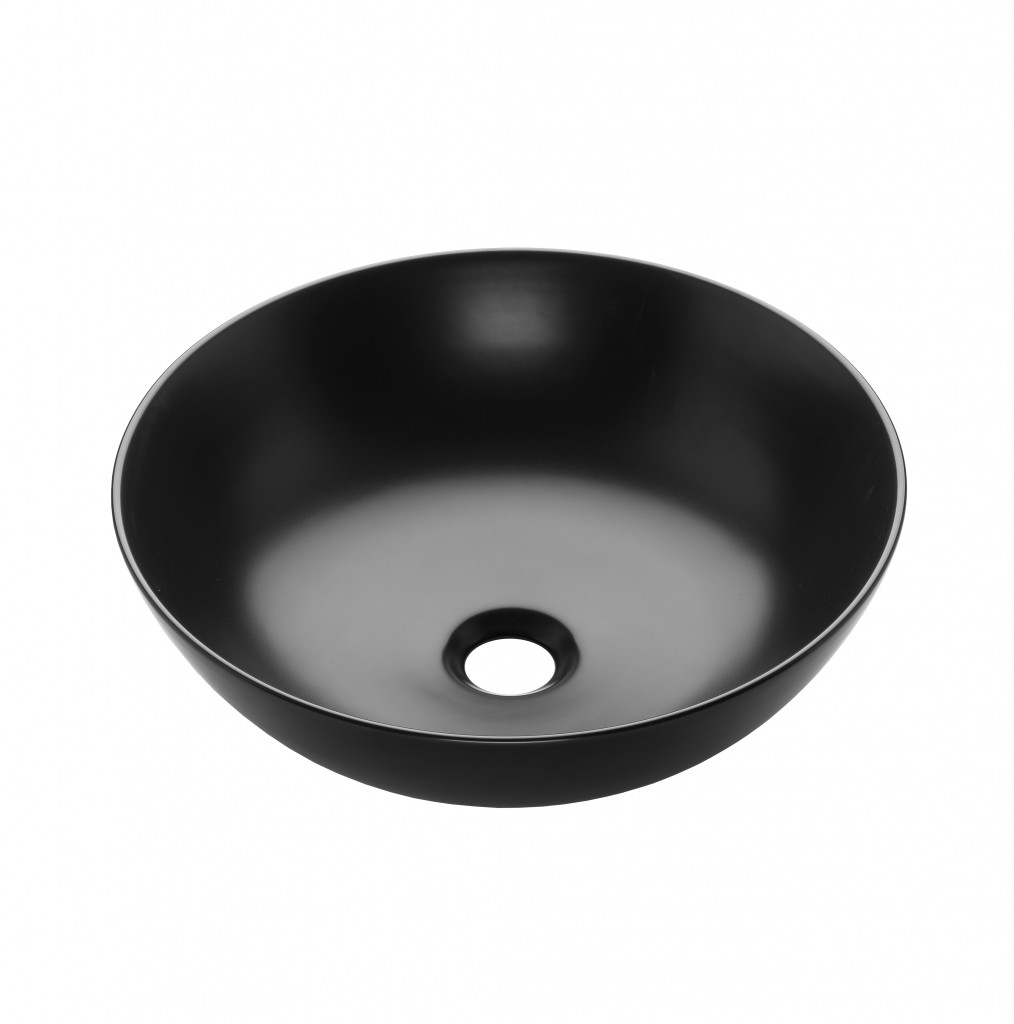 INVENA Umyvadlo na desku DOKOS 39,5 cm, černá pololesk CE-19-005-C