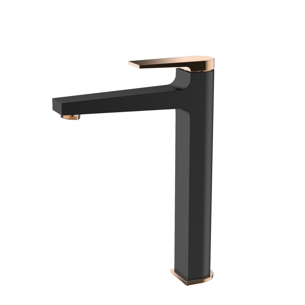 INVENA Umyvadlová baterie vysoká MIDNIGHT černá/zlato BU-35-W14-V