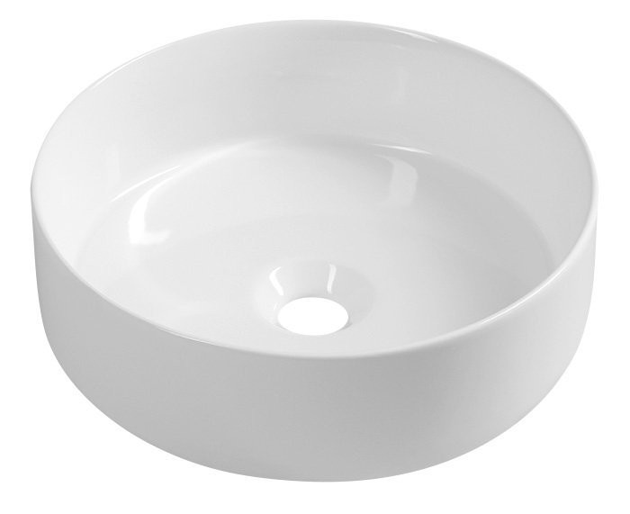 ISVEA INFINITY ROUND keramické umyvadlo na desku, průměr 36cm, bílá 10NF65036