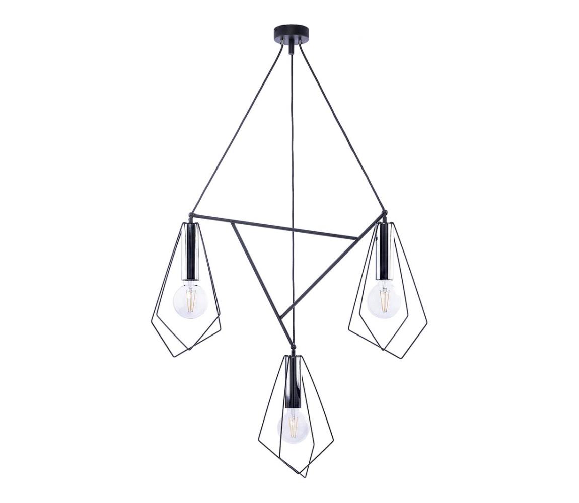 Jupiter 1663 - Lustr na lanku KAIR 3xE27/60W/230V černá/chrom 1663