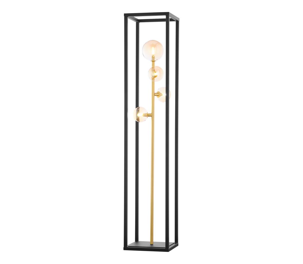 Jupiter 1911 - Stojací lampa NEPTUN 4xG9/14W/230V zlatá/černá/kouřová béžová 1911