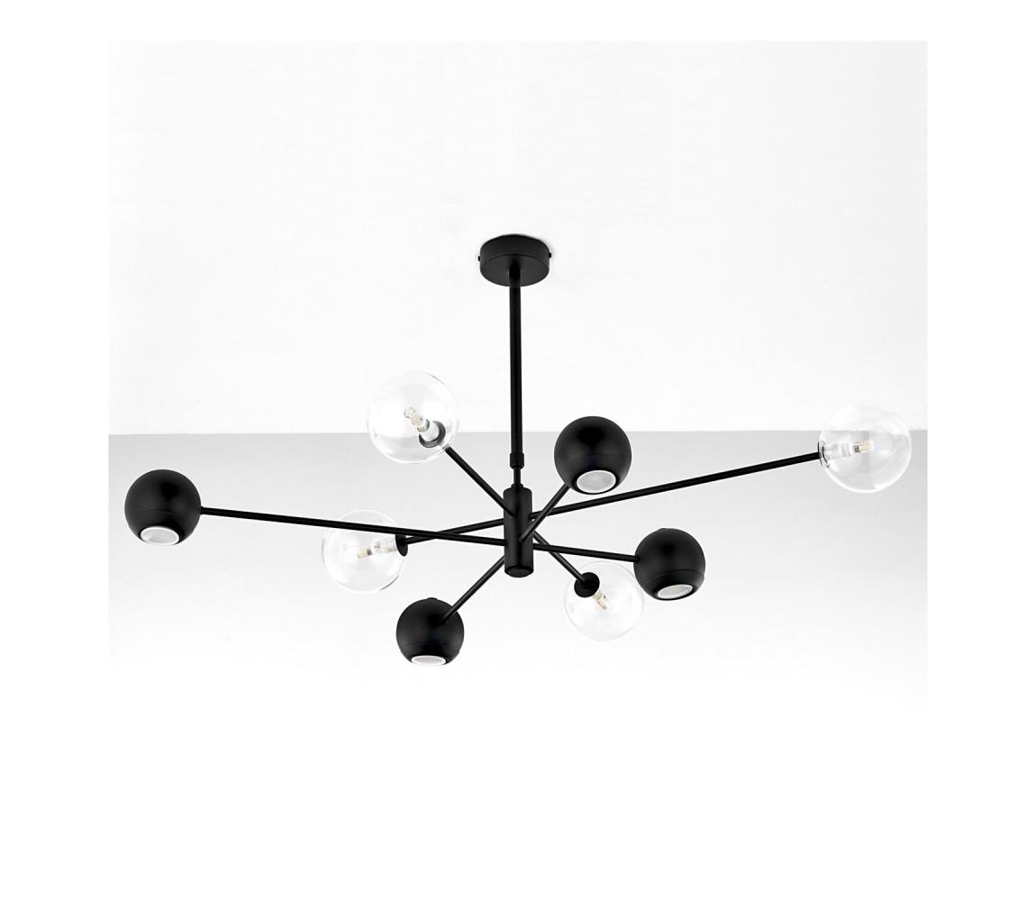 Jupiter 1996 - Lustr na tyči MOKA 4xGU10/10W/230V + 4xG9/10W/230V černá/čirá 1996