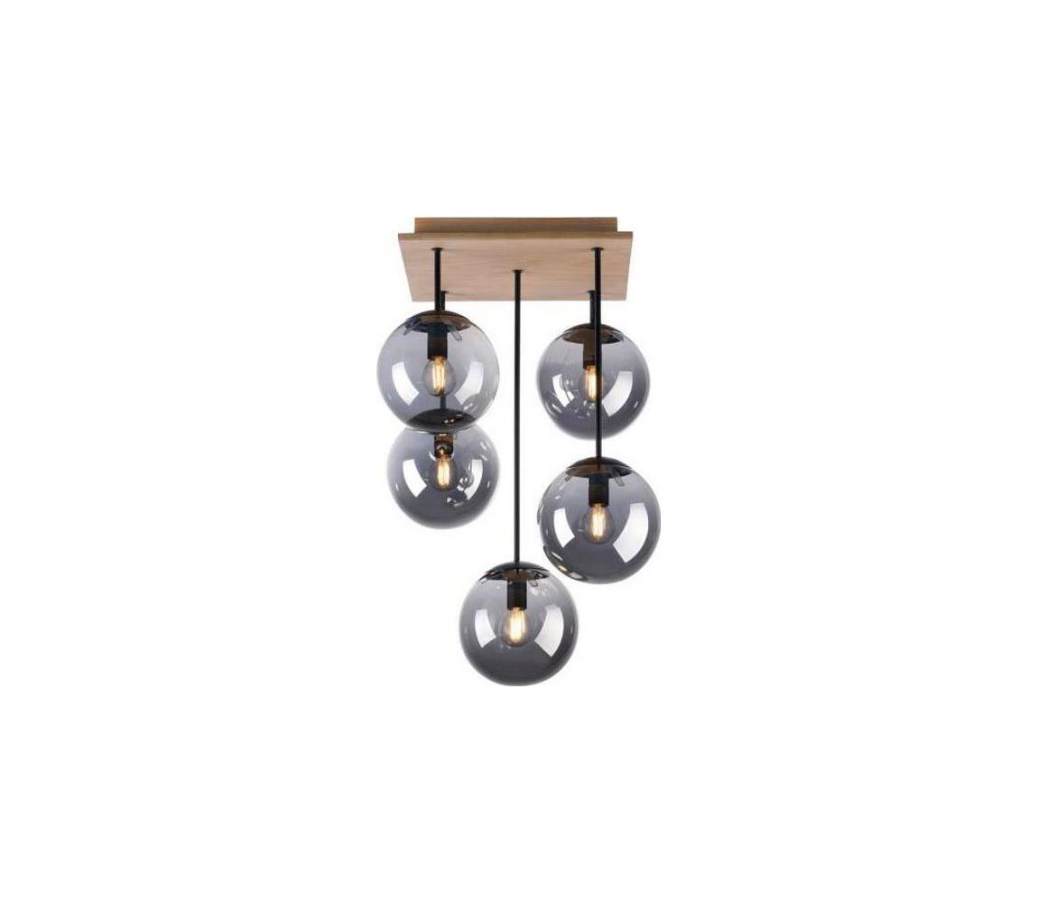 JUST LIGHT. 11395-79 - Lustr na tyči WIDOW 5xE14/25W/230V dub 11395-79