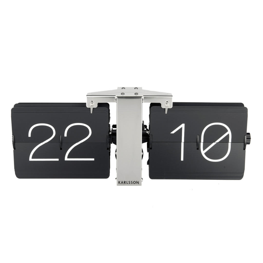 Karlsson NÁSTĚNNÉ HODINY černá, barvy stříbra 36/14/9 cm