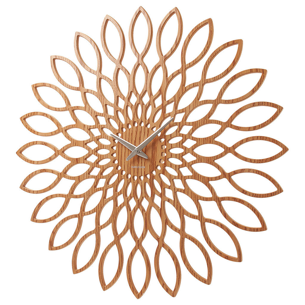 Karlsson NÁSTĚNNÉ HODINY hnědá 60/60/4 cm