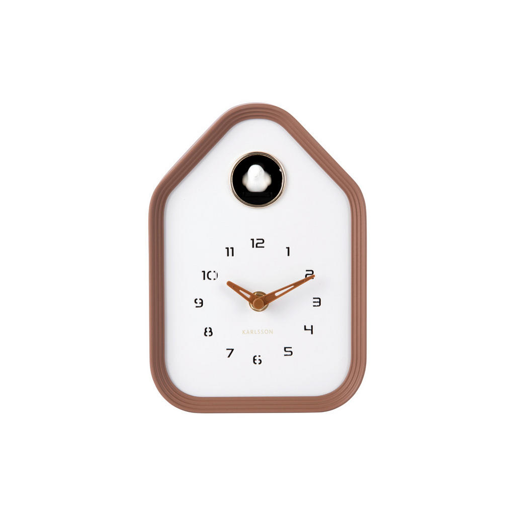 Karlsson NÁSTĚNNÉ HODINY mokka 14/20/7 cm