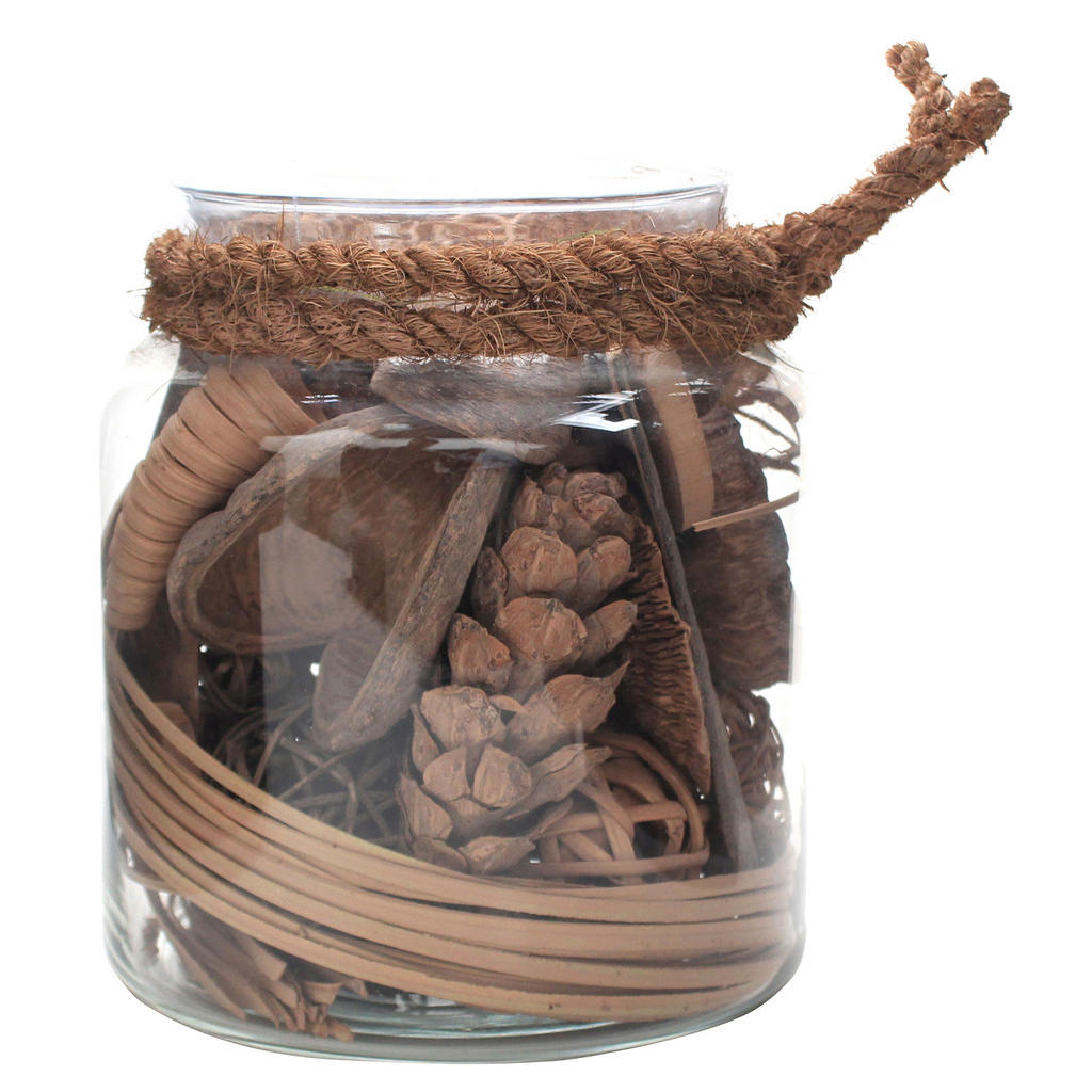 Kayoom SKLENĚNÁ DEKORACE, sklo, přírodní materiály, 20 cm