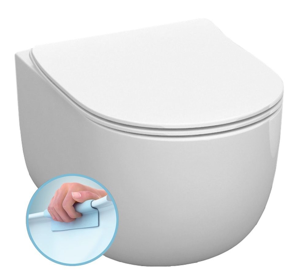 KERASAN FLO závěsná WC mísa, Rimless, 37x54cm, bílá 311101