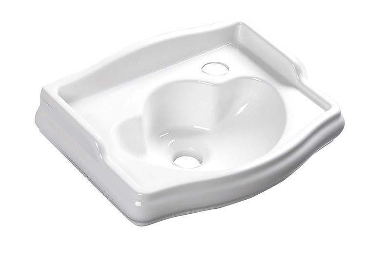 KERASAN RETRO keramické umývátko 41x30cm, otvor pro baterii vpravo, bílá 103301DX