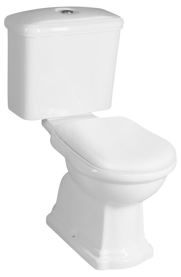 KERASAN RETRO WC kombi, zadní odpad, bílá-chrom WCSET02-RETRO-ZO