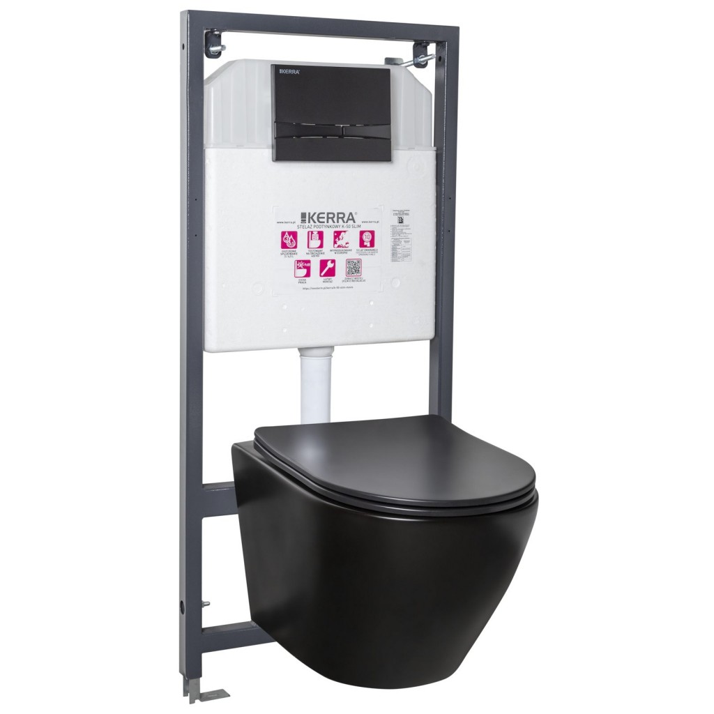 KERRA Instalační set WC Delos BLM/Adriatic Black 5907548115881
