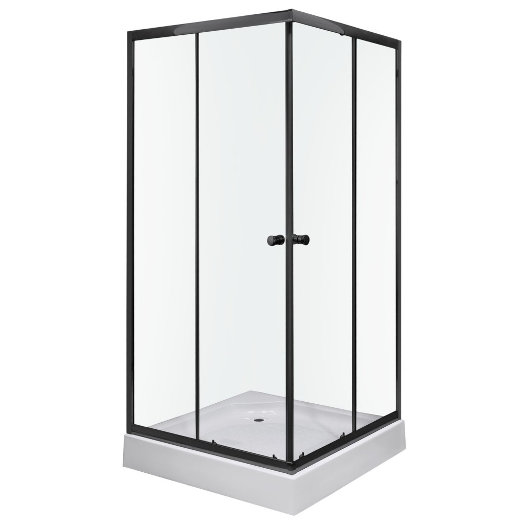 KERRA Kabina sprchová Olga SQ 80 ČERNÁ (s vaničkou) 5907548113405