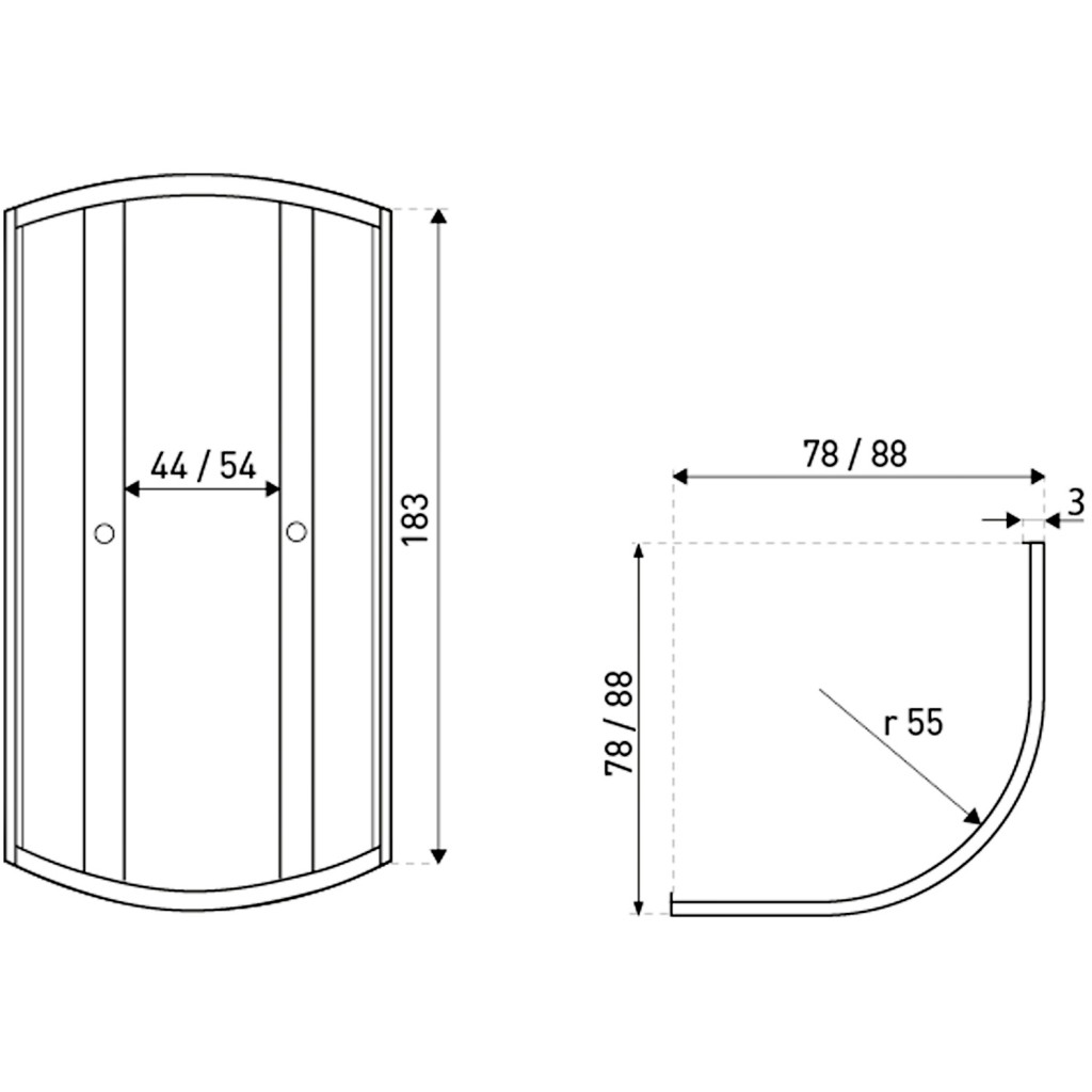 KERRA Sprchový kout Černý Pixel 90 (bez vaničky) 5907548117366