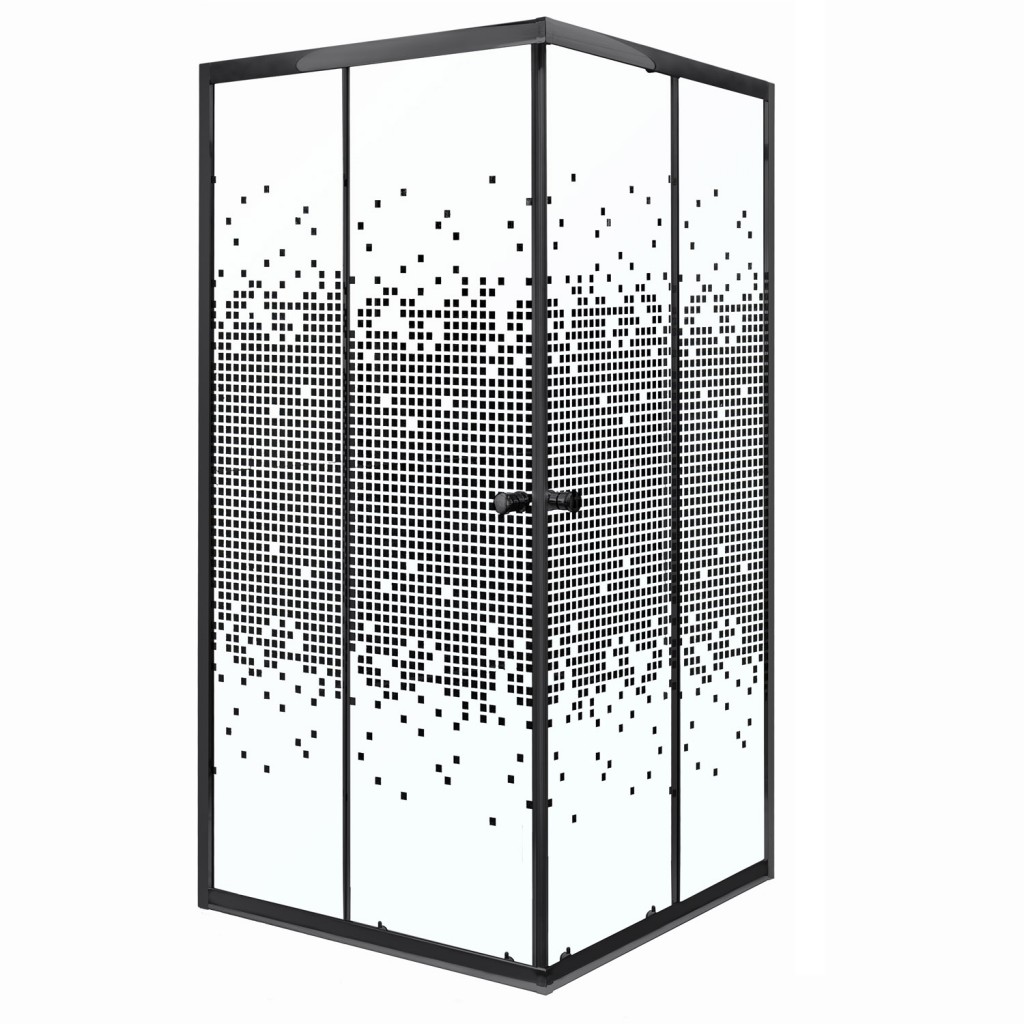 KERRA Sprchový kout Černý Pixel SQ 90 (bez vaničky) 5907548118318