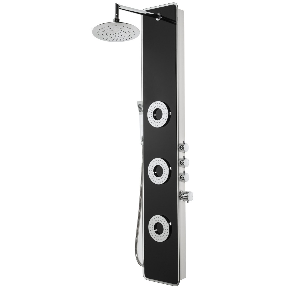 KERRA Sprchový panel s hydromasáží Tore (černý) 5907548105516