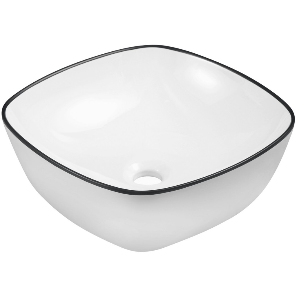 KERRA Umyvadlo na desku KR-650 WH/BL 5907548123237