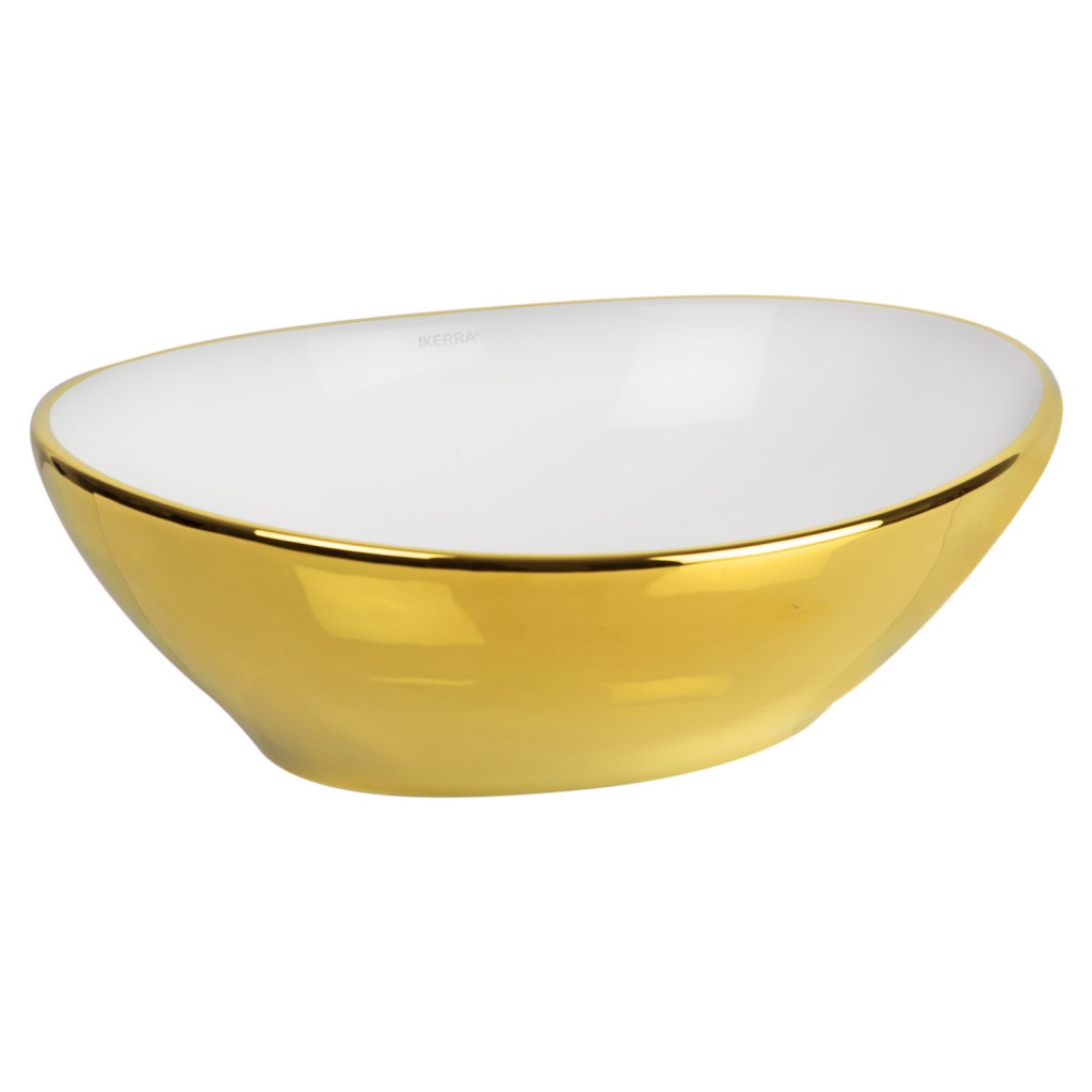 KERRA Umývadlo na desku KR-707 WH/G (bílá-zlatá) 5907548116956