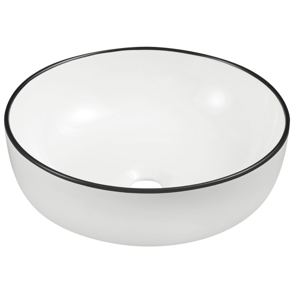 KERRA Umyvadlo na desku KR-98 WH/BL 5907548123213