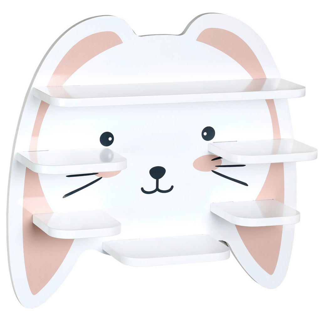 Kesper NÁSTĚNNÝ REGÁL, bílá, světle růžová, 45/42/12 cm