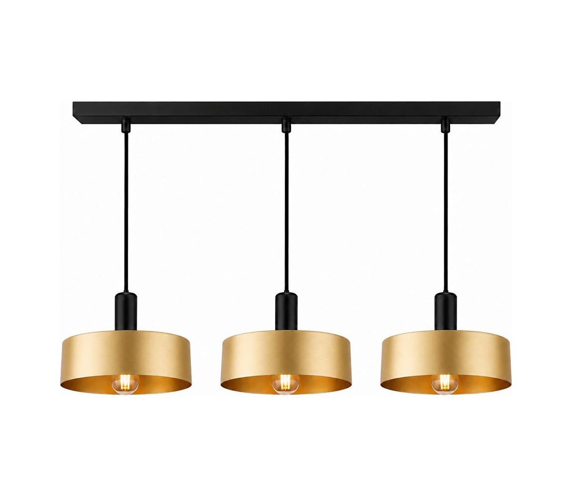 Keter Lighting Lustr na lanku HAKI 3xE27/60W/230V zlatá/černá 3744