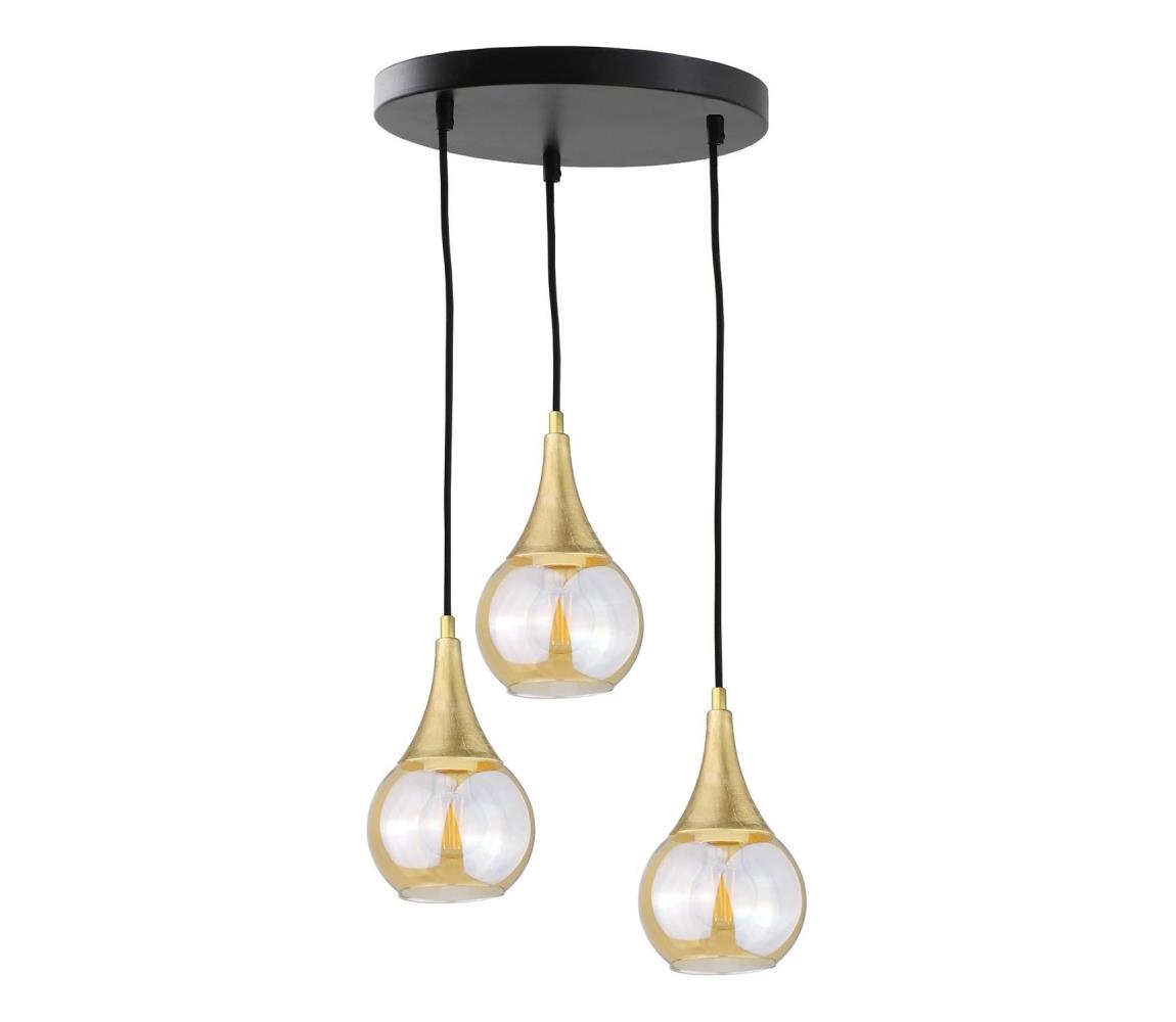 Keter Lighting Lustr na lanku LACRIMA HONEY 3xE27/60W/230V pr. 30 cm 2145