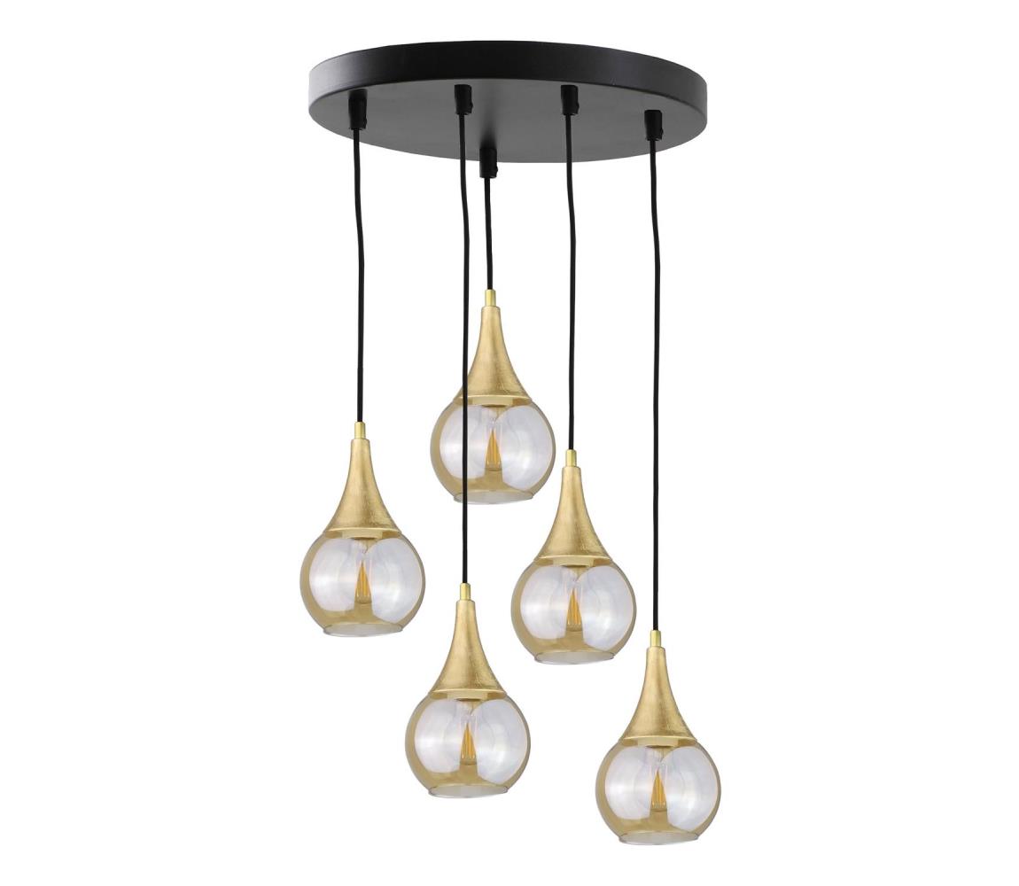 Keter Lighting Lustr na lanku LACRIMA HONEY 5xE27/60W/230V pr. 45 cm 2146