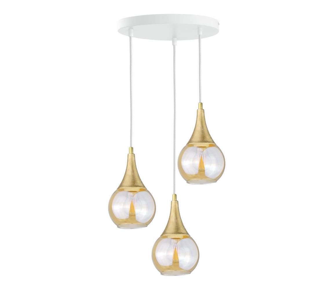 Keter Lighting Lustr na lanku LACRIMA WHITE 3xE27/60W/230V pr. 30 cm 2326