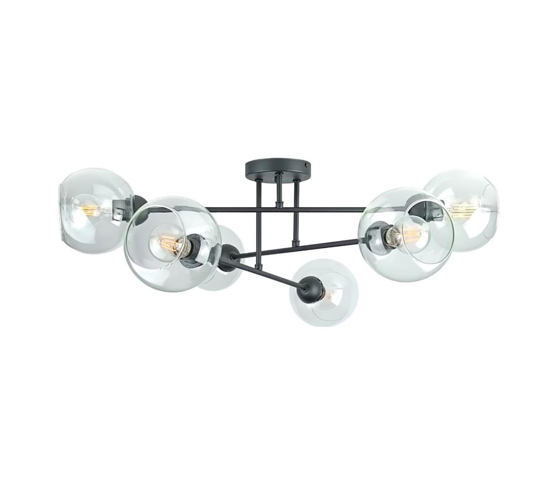 Keter Lighting Lustr na tyči VASCO 6xE27/60W/230V černá/čirá 1944