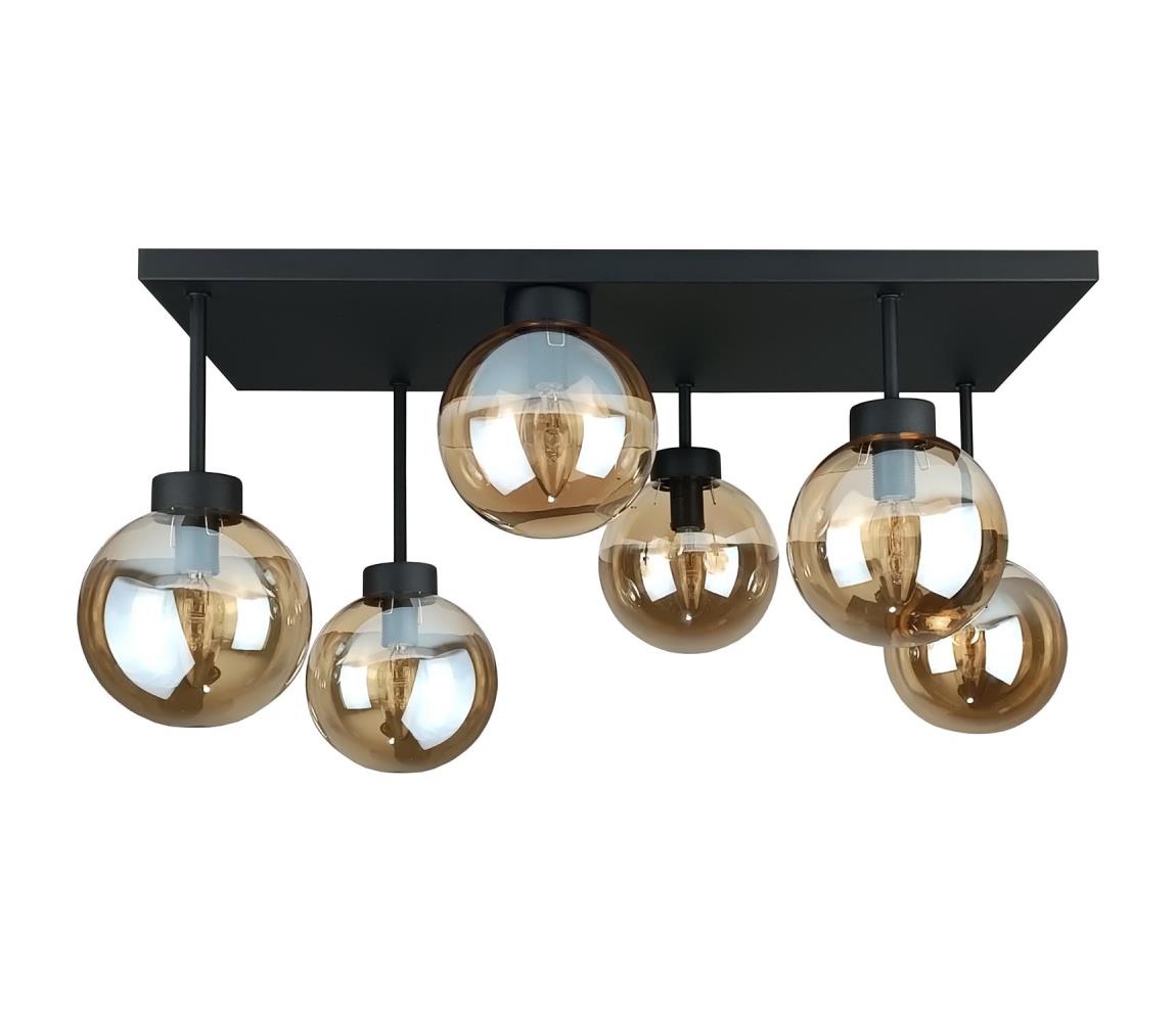Keter Lighting Přisazený lustr DEA 6xE14/60W/230V černá/kouřová béžová 2903