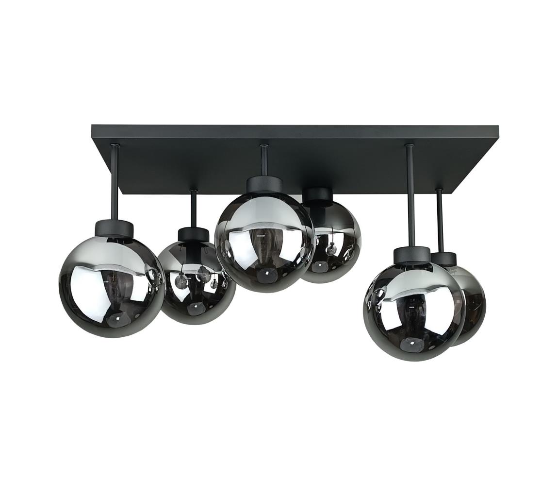 Keter Lighting Přisazený lustr DEA 6xE14/60W/230V černá/kouřová černá 2902