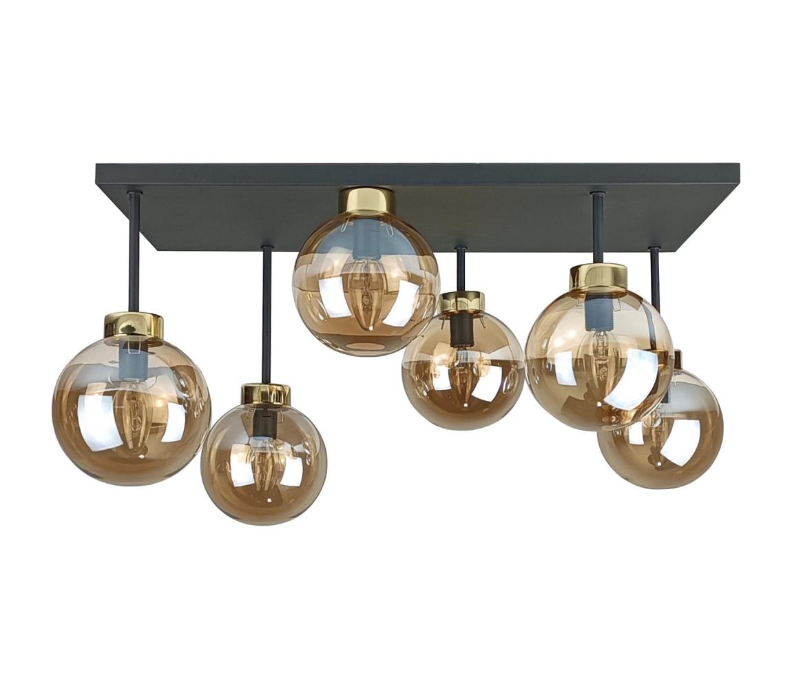 Keter Lighting Přisazený lustr DEA 6xE14/60W/230V černá/zlatá/kouřová béžová 2906