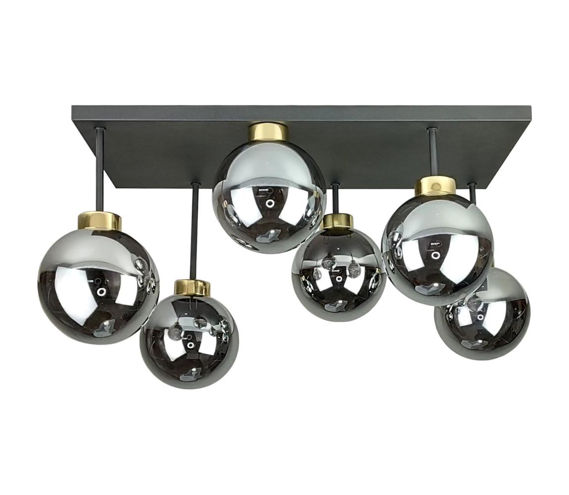 Keter Lighting Přisazený lustr DEA 6xE14/60W/230V černá/zlatá/kouřová černá 2905