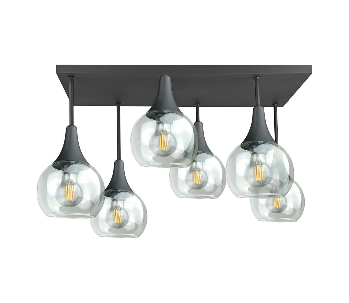 Keter Lighting Přisazený lustr SOMA 6xE27/60W/230V černá/čirá 2898