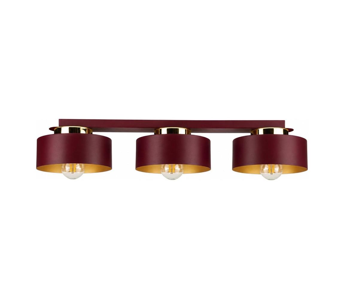 Keter Lighting Stropní svítidlo IGNIA 3xE27/60W/230V vínová/zlatá 3735