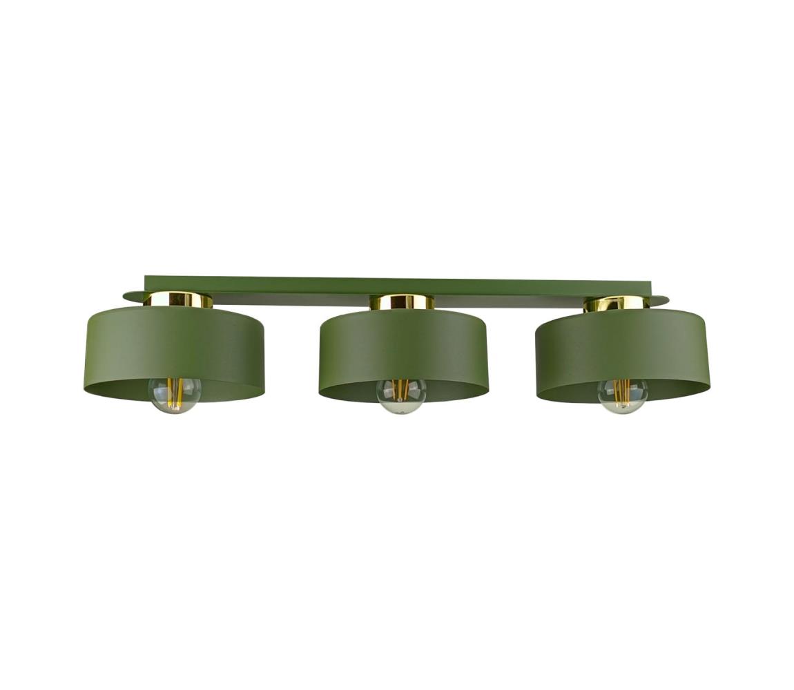 Keter Lighting Stropní svítidlo IGNIA 3xE27/60W/230V zelená/zlatá 3385