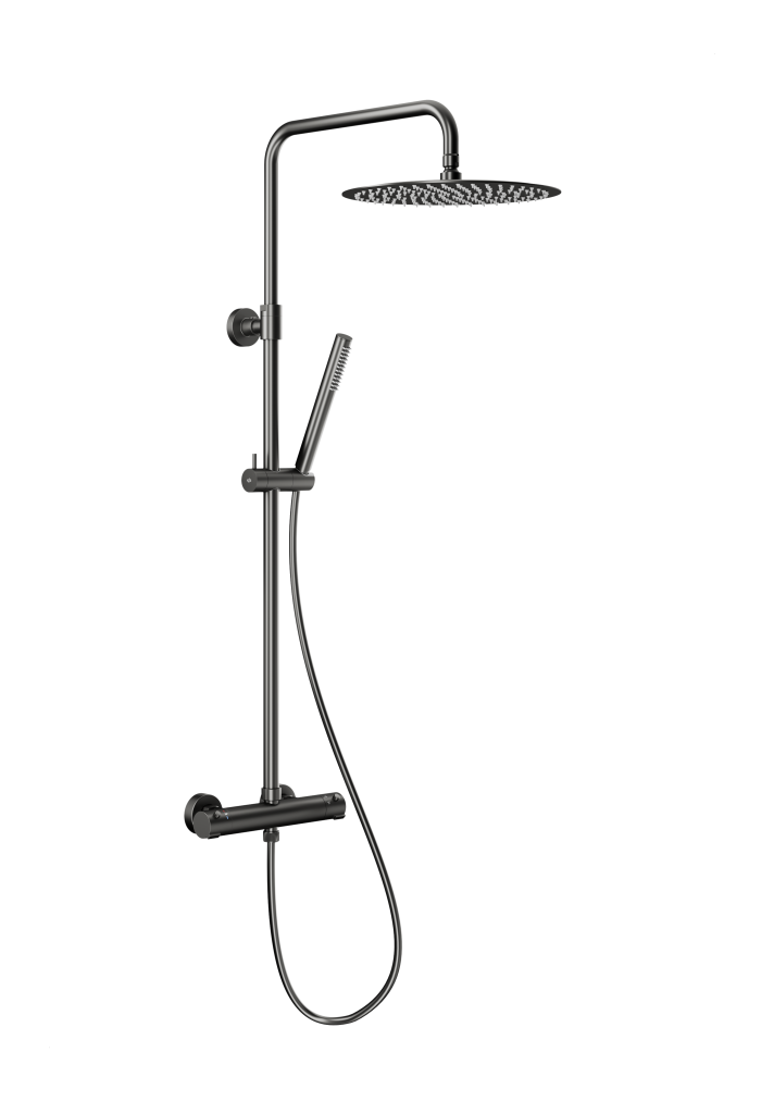 KFA Sprchový sloup Moza premium s termostatickou sprchovou baterií, PVD gunmetal šedá 5736-920-61