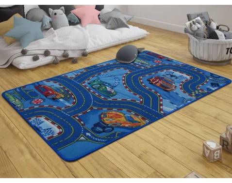 Koberec Auta 80x120 cm, modrý