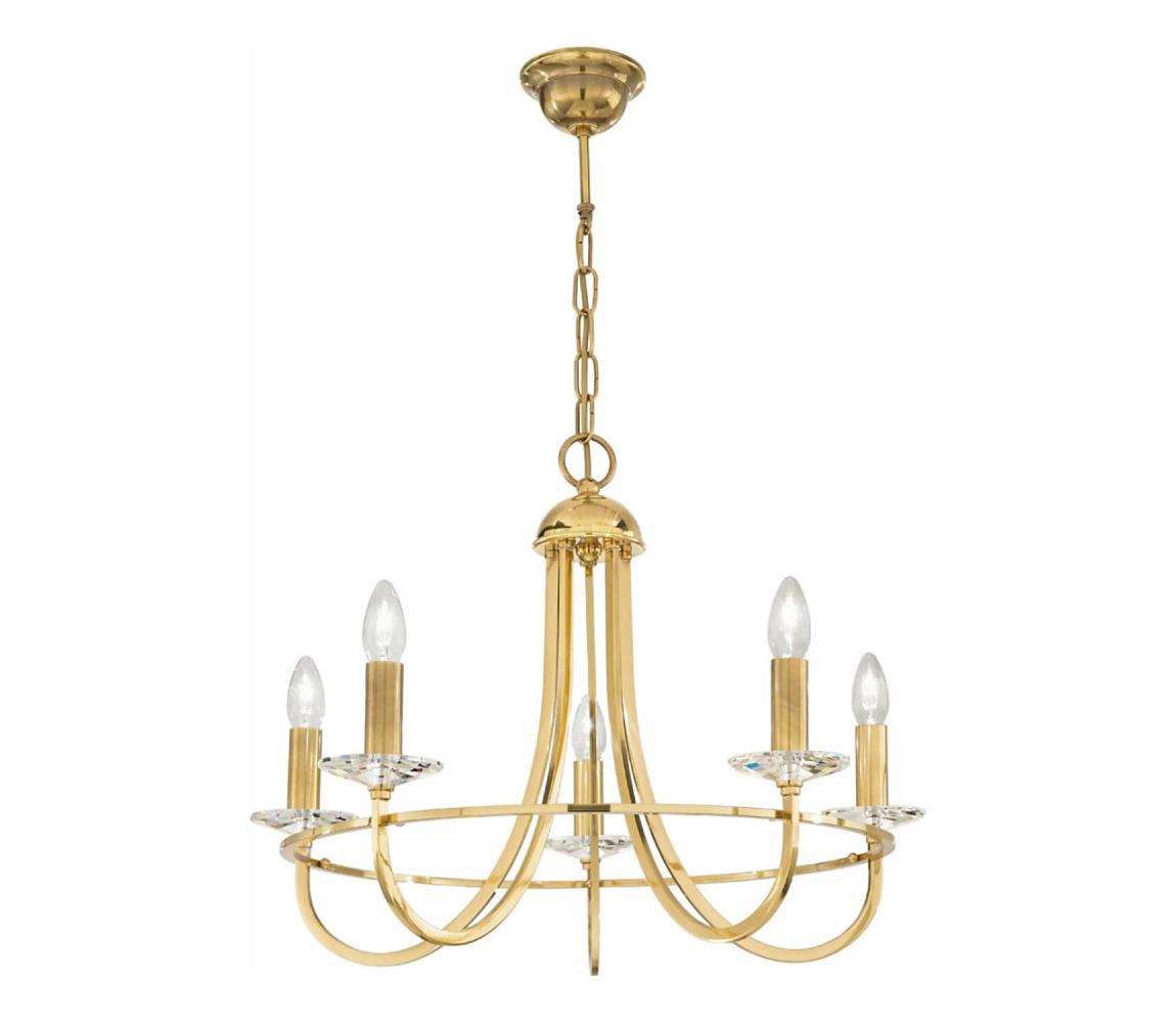 Kolarz 330.85.8C - Křišťálový lustr na řetězu IMPERIAL 5xE14/60W/230V zlatá 330.85.8C
