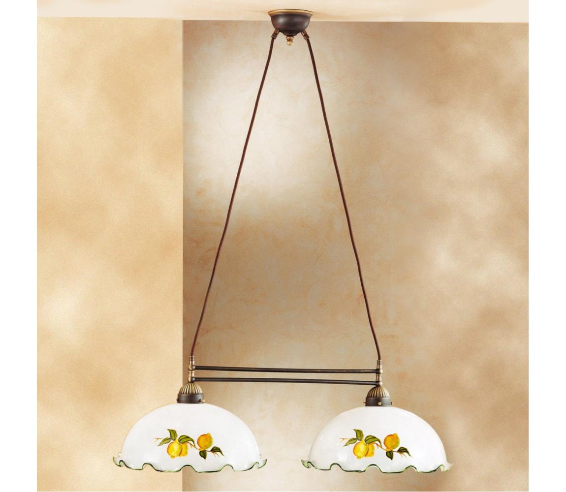 Kolarz 731.82.117 - Lustr na lanku NONNA 2xE27/75W/230V citrony 731.82.117