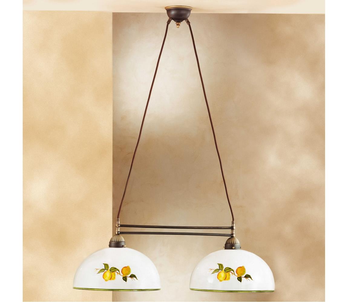 Kolarz 731.82.129 - Lustr na lanku NONNA 2xE27/75W/230V citrony 731.82.129