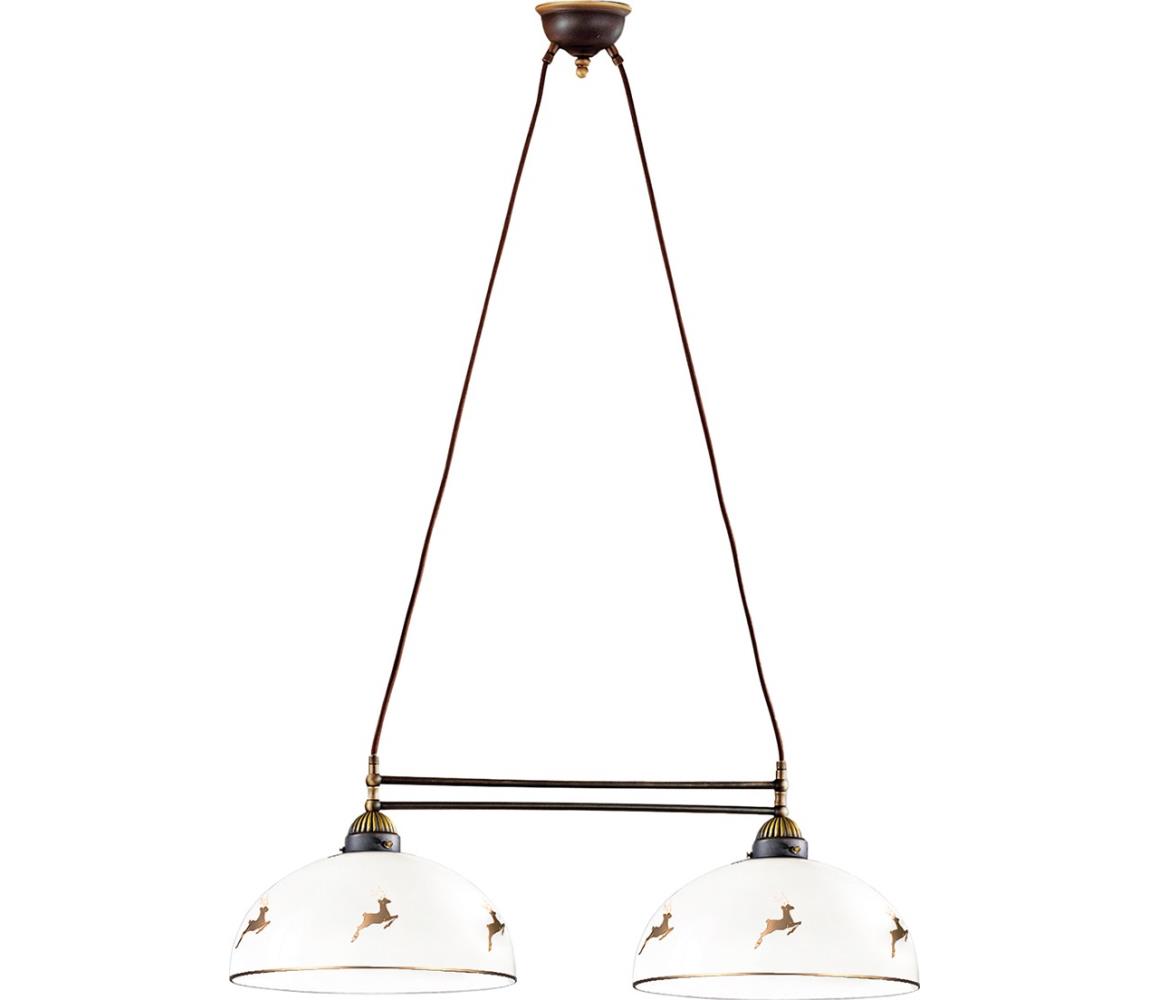 Kolarz 731.82.151 - Lustr na lanku NONNA 2xE27/75W/230V jeleni rose gold 731.82.151