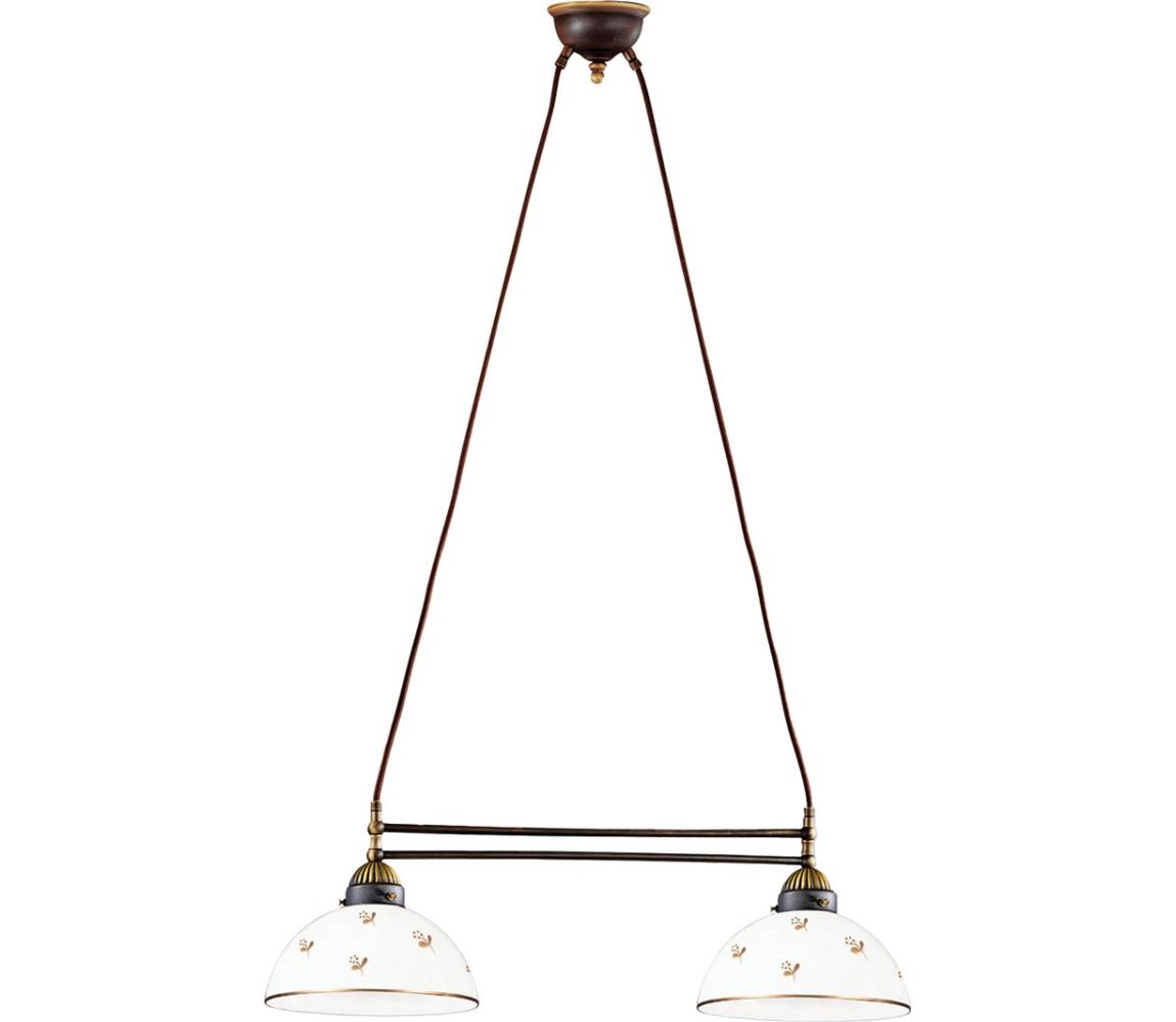 Kolarz 731.82.170 - Lustr na lanku NONNA 2xE27/75W/230V květiny rose gold 731.82.170