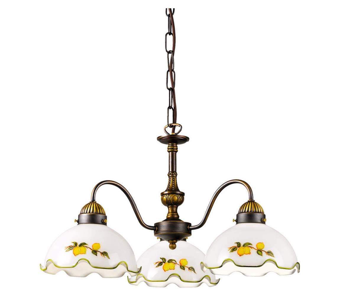 Kolarz 731.83.116 - Lustr na řetězu NONNA 3xE27/75W/230V citrony 731.83.116