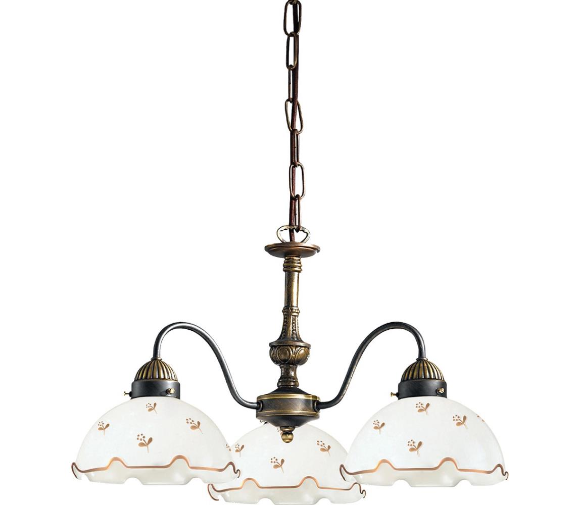 Kolarz 731.83.160 - Lustr na řetězu NONNA 3xE27/75W/230V květiny rose gold 731.83.160