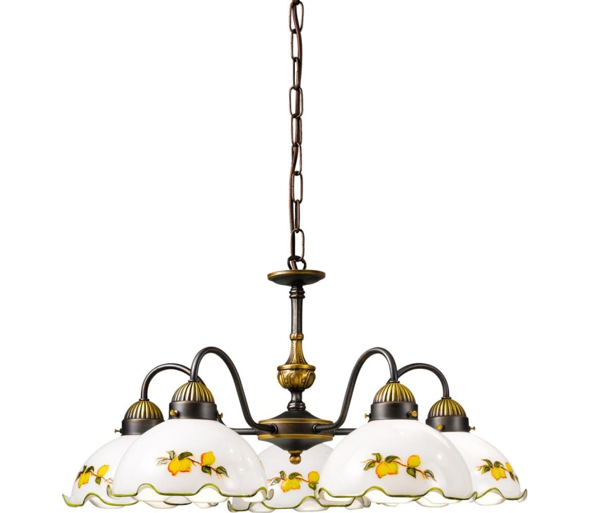 Kolarz 731.85.116 - Lustr na řetězu NONNA 5xE27/75W/230V citrony 731.85.116